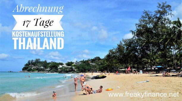freaky finance, freaky travel, kostenneutral reisen, Abrechnung, kann eine Fernreise billiger sein als zu Hause zu bleiben, Kata Beach, Strand, Meer, Menschen, Palmen, Thailand, Phuket